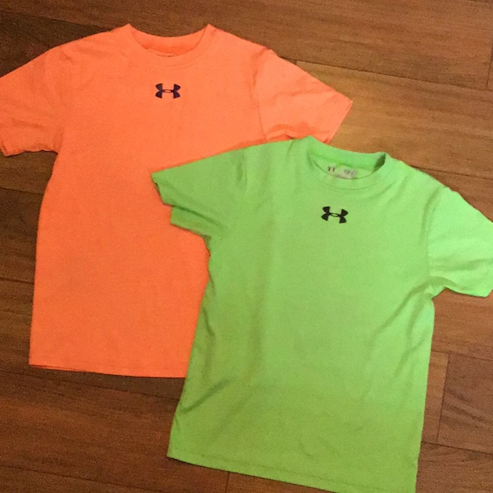 Two Under Armour loose fit tees.